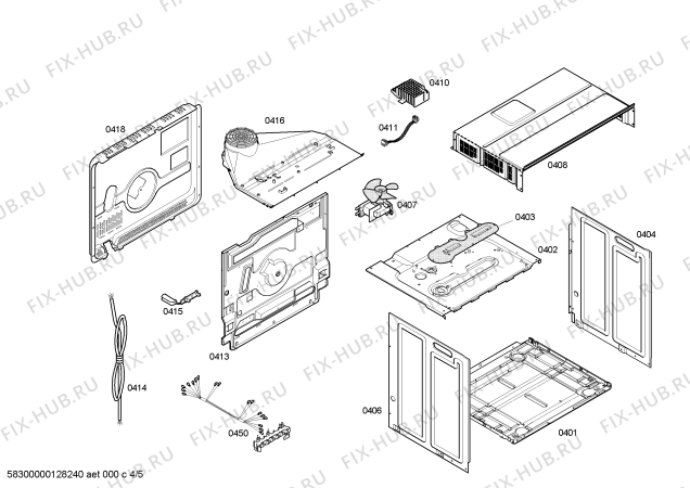 Схема №3 HBN574551 horn.bosch.indp.multf.inox.e3.pta_car.tc с изображением Блок подключения для духового шкафа Bosch 00608993