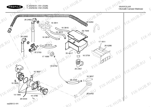 Взрыв-схема стиральной машины Profilo T-23256 - Схема узла 04