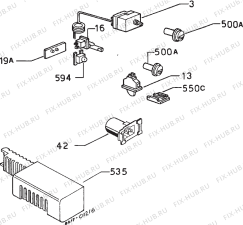 Взрыв-схема холодильника Marijnen M220/95 - Схема узла Refrigerator electrical equipment