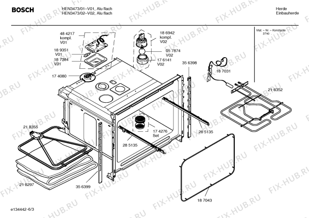 Схема №5 HEN3473 с изображением Инструкция по эксплуатации для плиты (духовки) Bosch 00584100