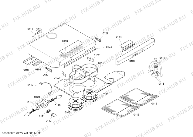 Схема №1 3BH726B с изображением Панель для вытяжки Bosch 00672074