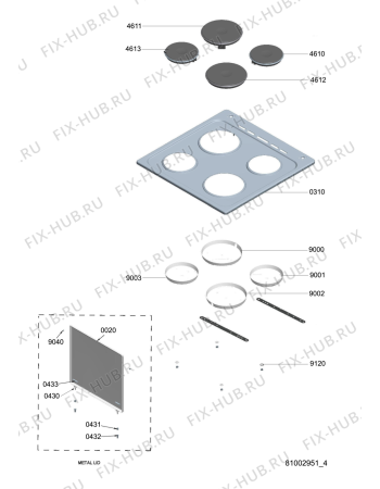 Схема №4 ACM 921 WH с изображением Панель для плиты (духовки) Whirlpool 480121102282