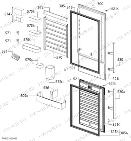 Взрыв-схема холодильника Electrolux EN3858MFX - Схема узла Door 003