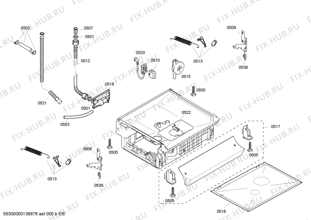 Взрыв-схема посудомоечной машины Bosch SGS46E08TR - Схема узла 05