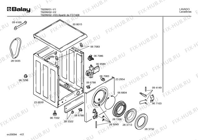 Схема №3 T8299 с изображением Инструкция по эксплуатации для стиралки Bosch 00516701