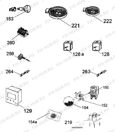 Взрыв-схема плиты (духовки) Privileg 902590_30878 - Схема узла Section 7