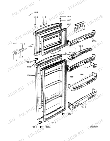 Взрыв-схема холодильника Whirlpool ARG 772 - Схема узла