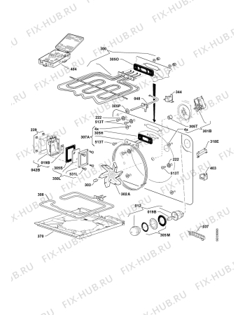 Взрыв-схема плиты (духовки) Electrolux EBESL70 SW - Схема узла Functional parts