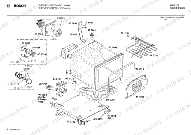 Схема №4 HES662NSC с изображением Стеклокерамика для плиты (духовки) Bosch 00207898