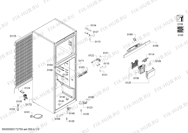 Схема №2 KDV58AL30N с изображением Модуль управления, незапрограммированный для холодильной камеры Bosch 00658216