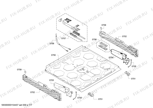 Схема №6 B46E74N0S с изображением Панель управления для плиты (духовки) Bosch 00704206
