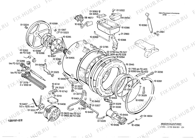 Взрыв-схема стиральной машины Bosch 0722058053 V515 - Схема узла 02