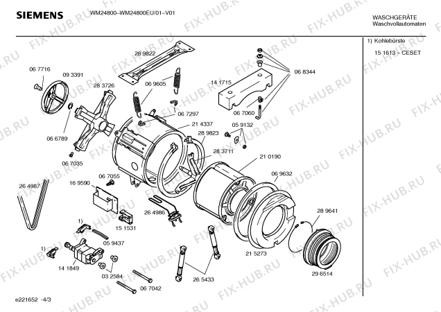Взрыв-схема стиральной машины Siemens WM24800EU Siemens SIWAMAT 2480 - Схема узла 03