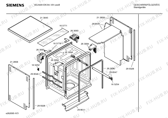Взрыв-схема посудомоечной машины Siemens SE24261DK - Схема узла 03