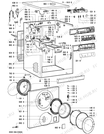 Схема №2 WAE 8778-D с изображением Обшивка для стиралки Whirlpool 481245212616