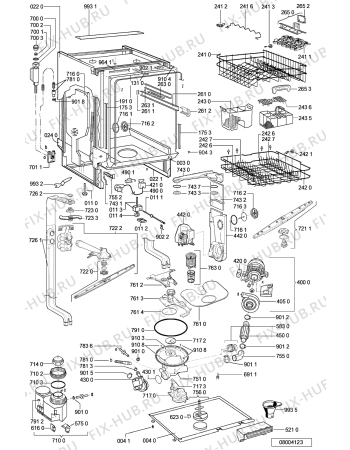 Схема №1 GSFH 2988 WS с изображением Панель для электропосудомоечной машины Whirlpool 481244010829