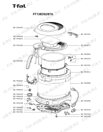 Схема №1 FF138D52/87A с изображением Другое для электротостера Seb SS-994931