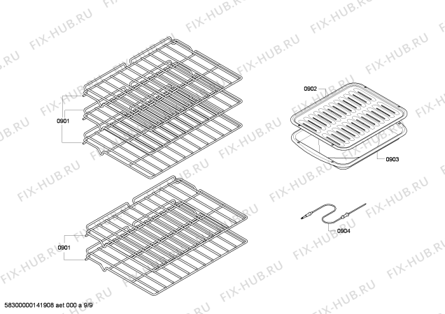 Схема №8 HBN5420UC с изображением Крышка для плиты (духовки) Bosch 00681712