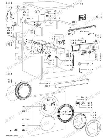 Схема №2 FL 1465 с изображением Обшивка для стиралки Whirlpool 480111102997