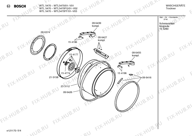 Взрыв-схема сушильной машины Bosch WTL5470FG WTL5470 - Схема узла 04