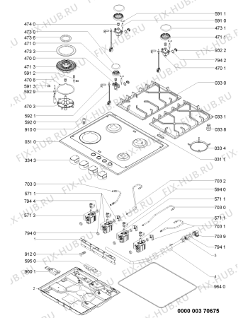 Схема №1 TGW 5465 IN с изображением Втулка для плиты (духовки) Whirlpool 481244039564