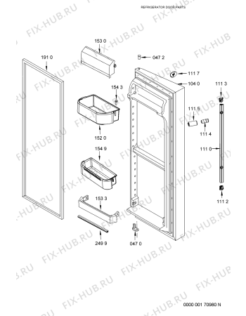 Схема №8 KSN 410 OP WS с изображением Дверца для холодильной камеры Whirlpool 480132101109
