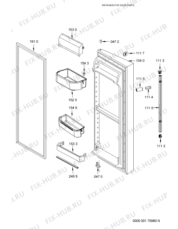 Схема №8 SBS 5400 с изображением Дверь для холодильника Whirlpool 480132101087