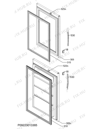 Взрыв-схема холодильника John Lewis JLWFF1104C - Схема узла Door 003