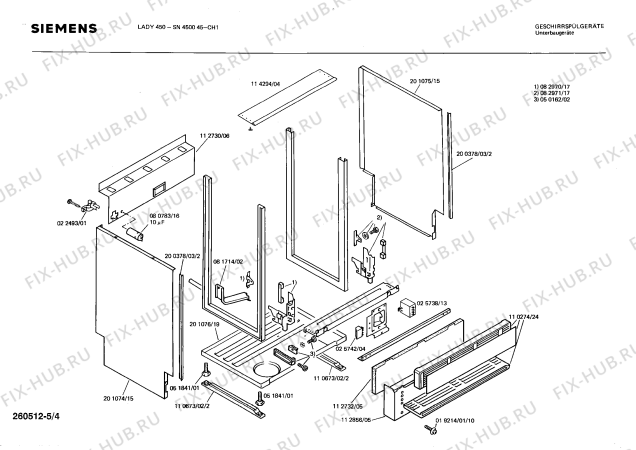 Взрыв-схема посудомоечной машины Siemens SN450045 - Схема узла 04