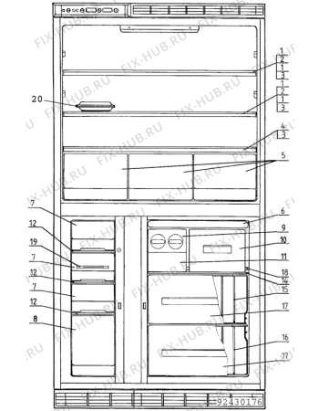 Взрыв-схема холодильника Electrolux TR1800G - Схема узла C10 Interior