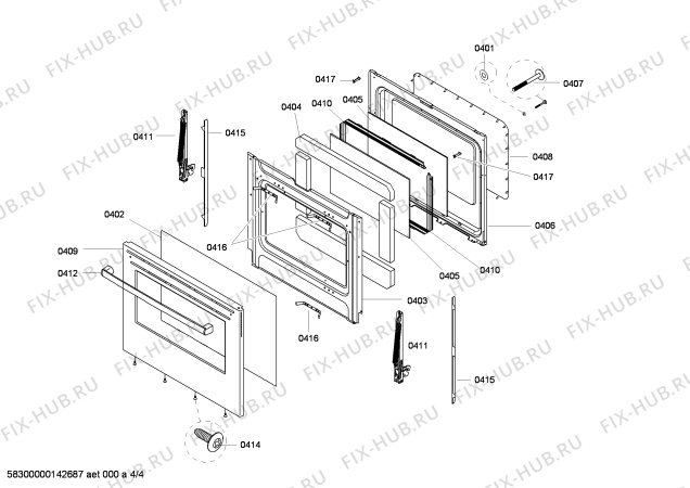 Взрыв-схема кухонного комбайна Bosch HES3053C - Схема узла 04