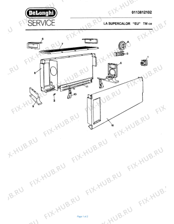 Схема №1 TM с изображением Обшивка для обогревателя (вентилятора) DELONGHI 710422
