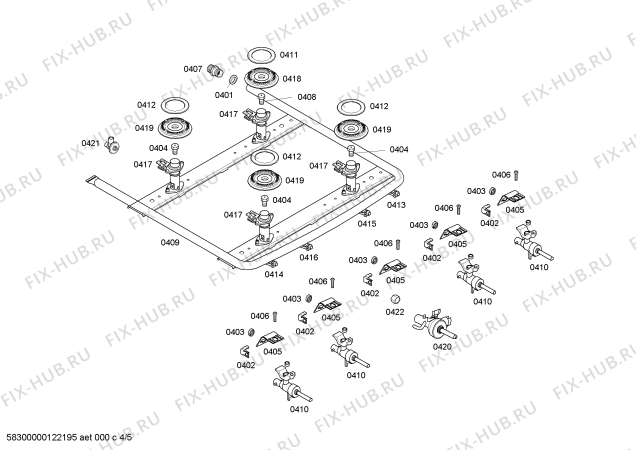 Взрыв-схема плиты (духовки) Bosch HSF12K30NF STYLE LIGHT I BCO GN 220V - Схема узла 04