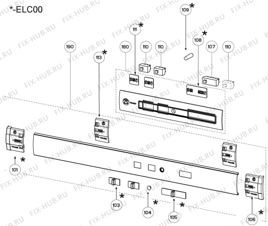 Взрыв-схема вытяжки Electrolux EFT60004X - Схема узла Section 2