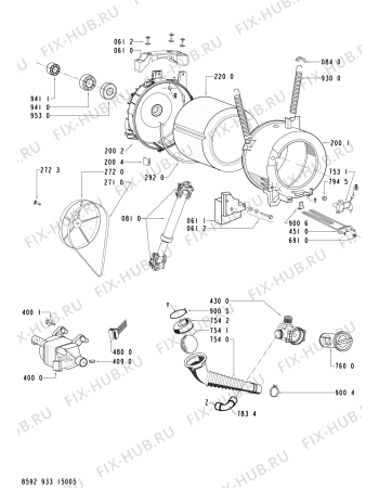 Схема №2 AWODAS1285 (F091490) с изображением Руководство для стиралки Indesit C00368042