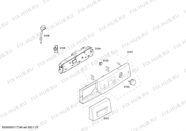 Схема №4 WTS84507GB с изображением Панель управления для сушильной машины Bosch 00449480