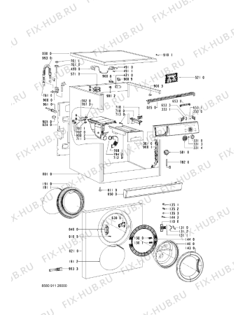 Схема №2 LOE 8006/1 с изображением Обшивка для стиральной машины Whirlpool 480111100459