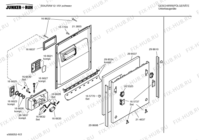 Взрыв-схема посудомоечной машины Junker&Ruh S54JRA9 - Схема узла 02