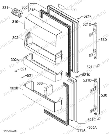 Взрыв-схема холодильника Electrolux RN3453MOX - Схема узла Door 003