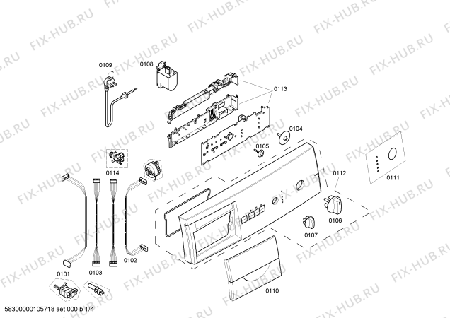 Схема №4 WFL851GR Maxx WFL851 с изображением Панель управления для стиралки Bosch 00441466