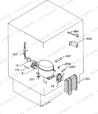 Взрыв-схема холодильника Arthurmartinelux AR1520U-1 - Схема узла Cooling system 017