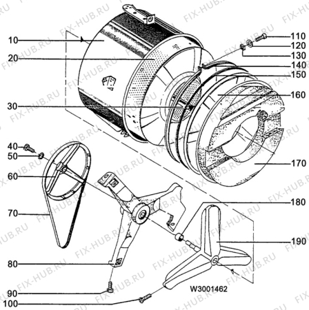 Взрыв-схема стиральной машины Aeg L538-W - Схема узла W30 Drum DGN M