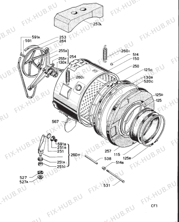 Взрыв-схема стиральной машины Zanussi ZF1105JET - Схема узла Functional parts 267