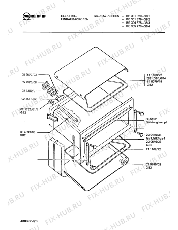 Схема №5 195301329 GB-1057.73LHCS с изображением Панель для электропечи Bosch 00114335