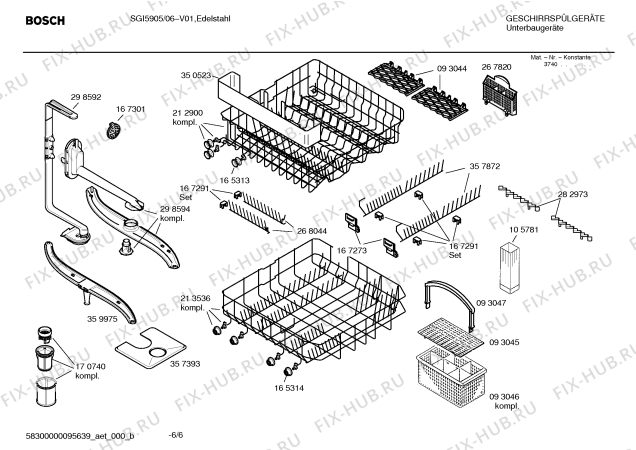 Схема №5 SGI5905 с изображением Инструкция по эксплуатации для посудомойки Bosch 00528458