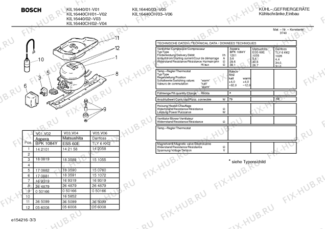 Взрыв-схема холодильника Bosch KIL16440 - Схема узла 03