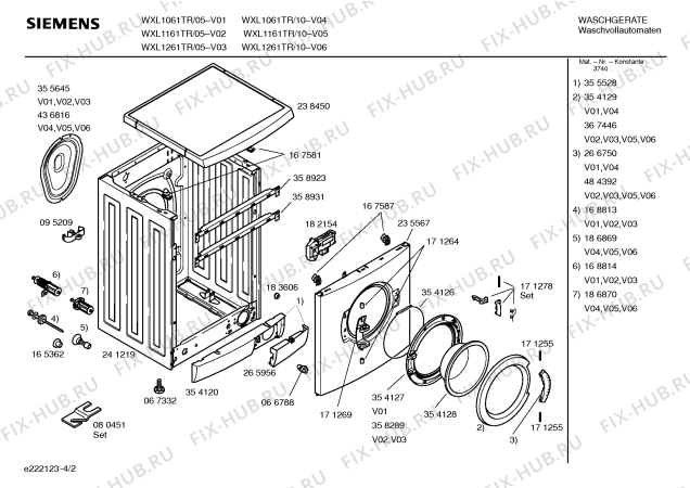 Схема №4 WXL1061TR SIWAMAT XL 106 с изображением Инструкция по эксплуатации для стиралки Siemens 00585776