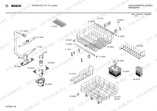Взрыв-схема посудомоечной машины Bosch SPS2012TC - Схема узла 04