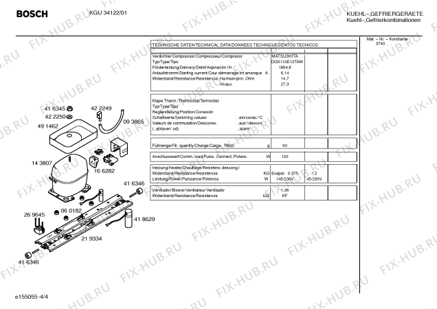 Взрыв-схема холодильника Bosch KGU34122 - Схема узла 04