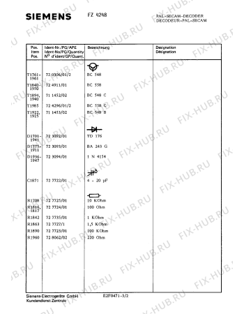 Взрыв-схема видеотехники Siemens FZ424800 - Схема узла 02